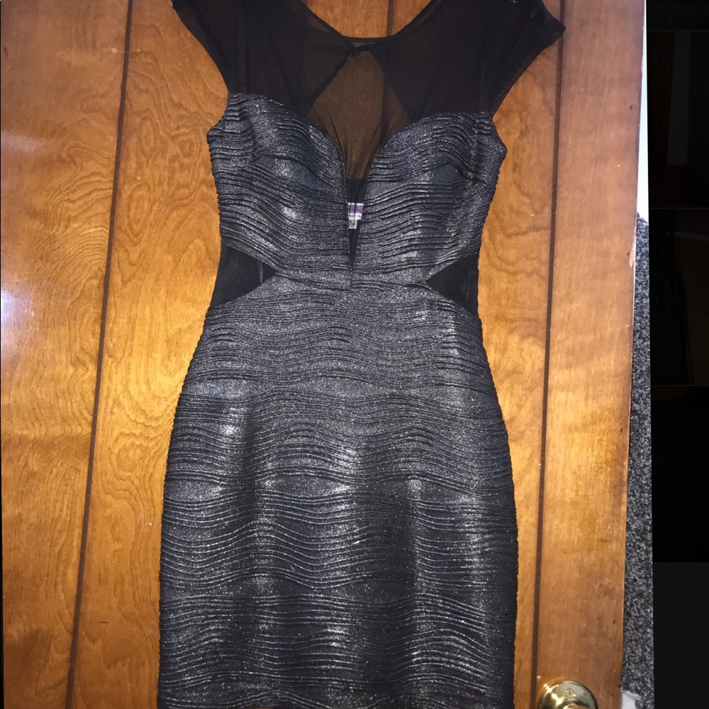 black/silver dress